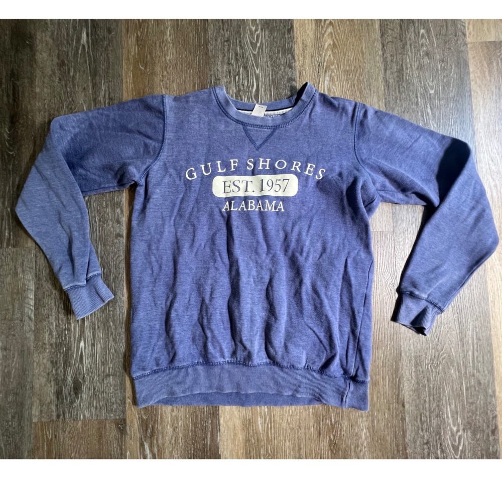 Relaxx Sweatshirt Womens Small Purple Gulf Shores Alabama Est 1957 Crewneck